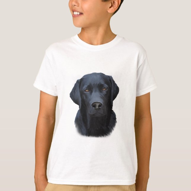 Black Labrador Hund Färg Art Painting Vatten T-shirt (Framsida)