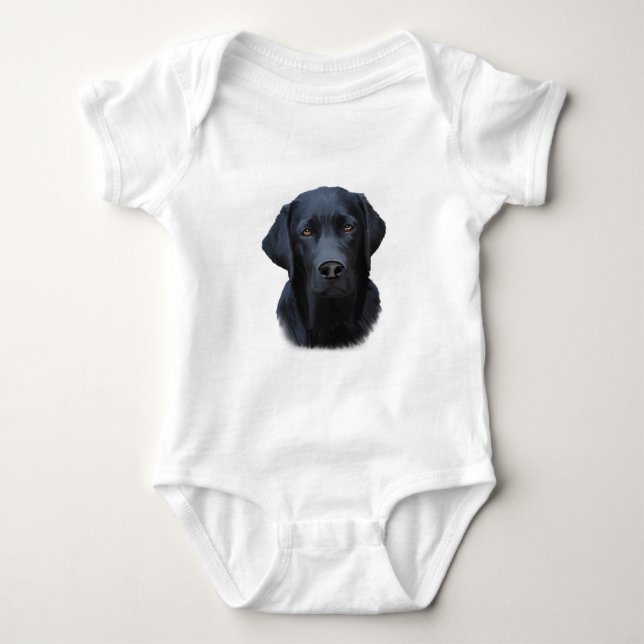 Black Labrador Hund Färg Art Painting Vatten T Shirt (Framsida)