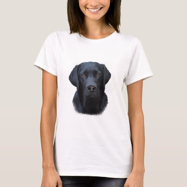 Black Labrador Hund Färg Art Painting Vatten Tee (Framsida)