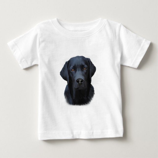 Black Labrador Hund Färg Art Painting Vatten Tee Shirt (Framsida)