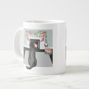 Black Labrador Hund, julgransbild Jumbo Mugg