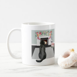Black Labrador Hund, julgransbild Kaffemugg