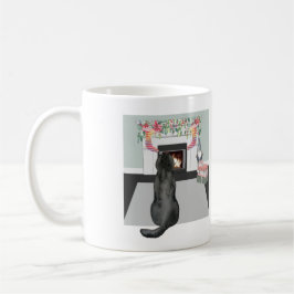 Black Labrador Hund, julgransbild Kaffemugg