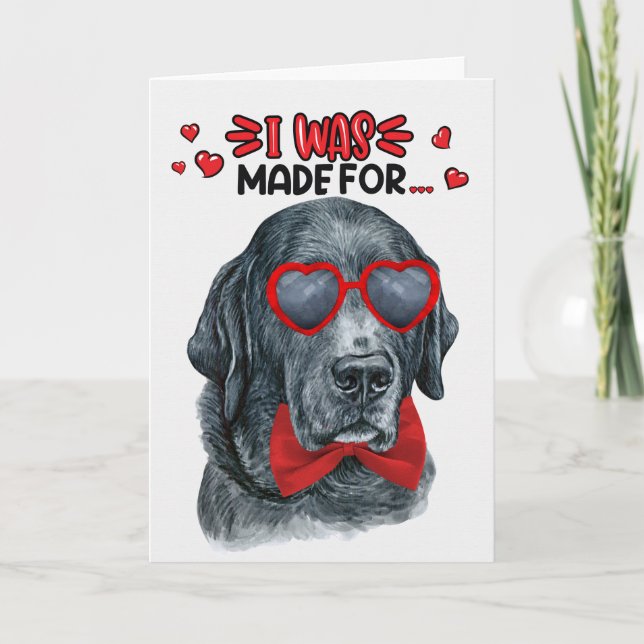 Black Labrador Hund Made for Loving You Valentine Helgkort (Framsida)