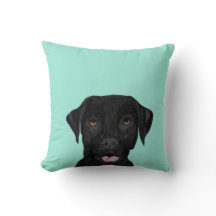 Black Labrador Hund Pillow - söt svart lab