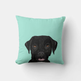 Black Labrador Hund Pillow - söt svart lab Kudde