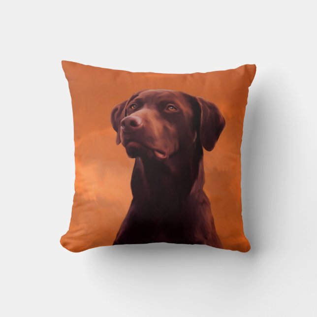 Black Labrador Hund Porträtt Kudde (Framsida)