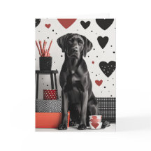 Black Labrador Hund Valentine Card