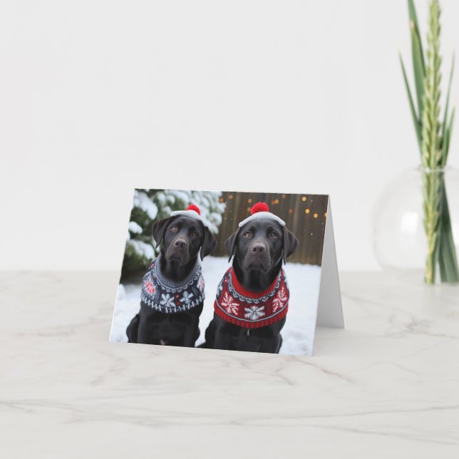 Black Labrador Hundar-julkort Kort (Framsida)