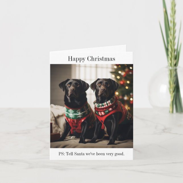 Black Labrador Hundar-julkort Kort (Framsida)
