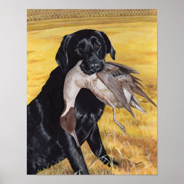 Black Labrador Hunting Hund Poster (Framsidan)