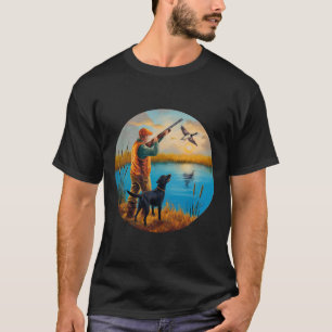 Black Labrador Hunting Lab. Hunting Goose Waterfow T Shirt