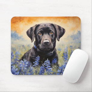 Black Labrador i Bluebonnets Musmatta