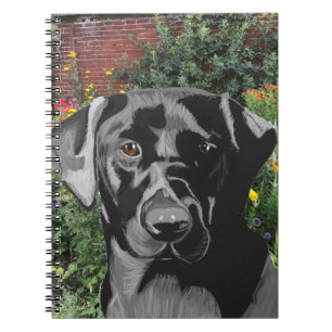 Black Labrador i Garden Anteckningsbok