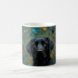 Black Labrador i Löv Kaffemugg