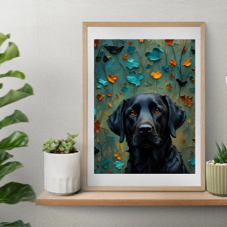 Black Labrador i Löv Poster