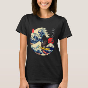Black Labrador Japanska Kanagawa Wave Surfa Loyal T Shirt