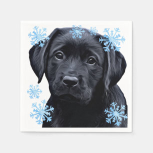 Black Labrador-jul - Cute Hund Puppy Svart lab Pappersservett
