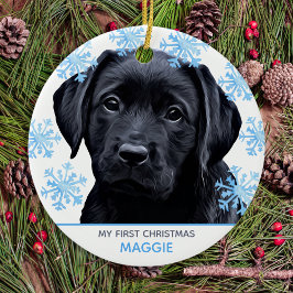 Black Labrador jul Cute Pet Puppy Hund Julgransprydnad Keramik