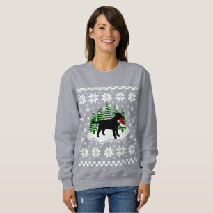 Black Labrador jul Evergreen Snöflingor Tröja
