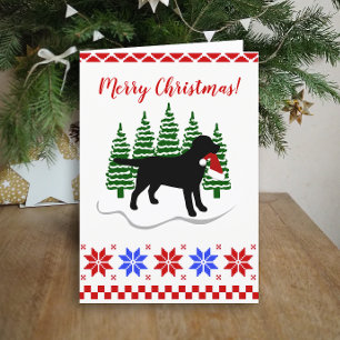 Black Labrador jul Evergreen Träd Helgkort