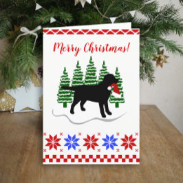 Black Labrador jul Evergreen Träd Helgkort