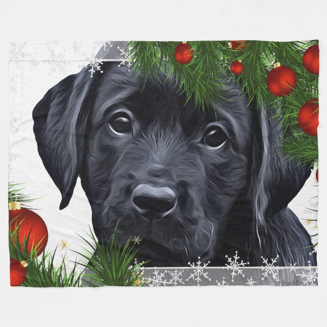 Black Labrador-jul Fleecefilt (Framsidan (Horisontell))