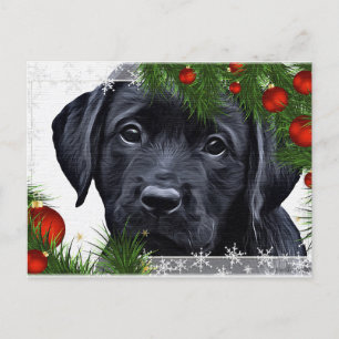 Black Labrador-jul - Hund-Helgdag - Svart lab Vykort