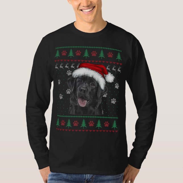 Black Labrador jul Ugly Sweater Rolig hund Lo T Shirt (Framsida)