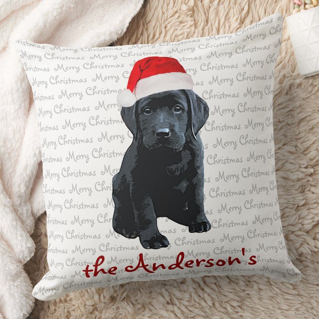 Black Labrador-juldockan Kudde (Skapare uppladdad)