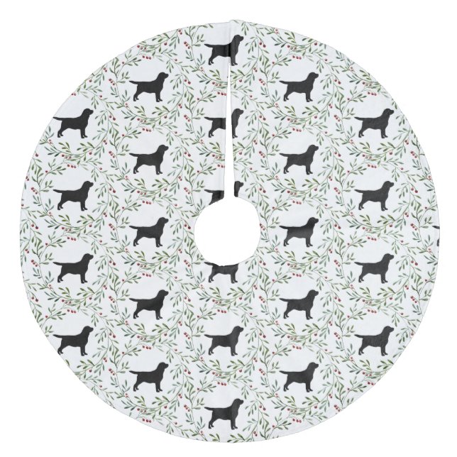 Black Labrador - Julens Helgdag - Hund Svart lab Julgransmatta Fleece (Framsidan)