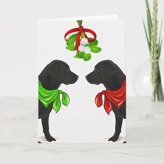 Black Labrador-julkort Helgkort (Framsida)