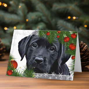 Black Labrador-julkort Helgkort