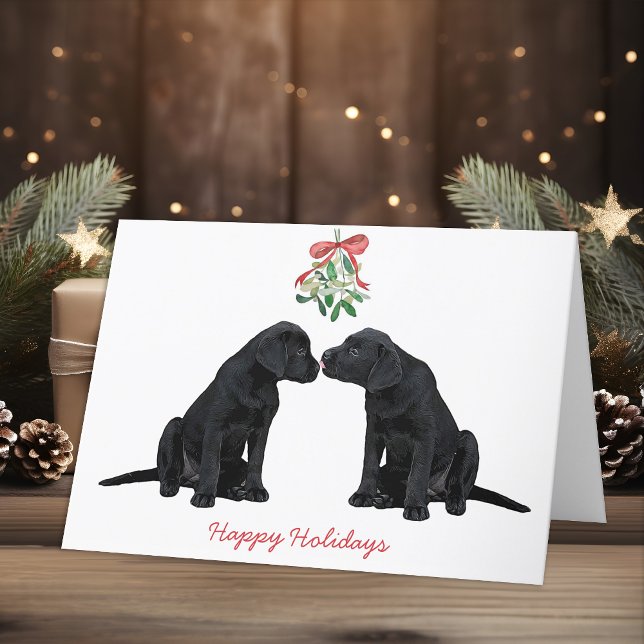 Black Labrador-julkort Helgkort (Skapare uppladdad)