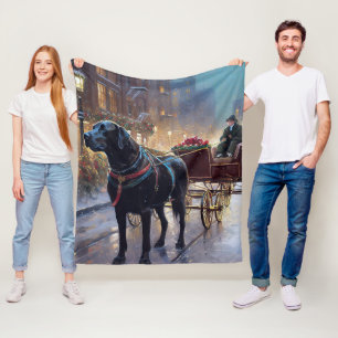 Black Labrador - julsäsong Fleecefilt