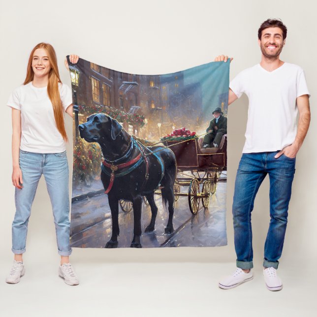 Black Labrador - julsäsong Fleecefilt (På plats)