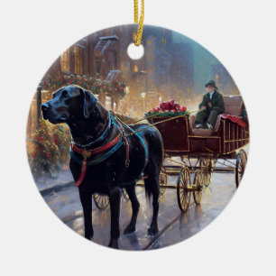 Black Labrador - julsäsong Julgransprydnad Keramik