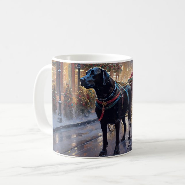 Black Labrador - julsäsong Kaffemugg (Framsida vänster)