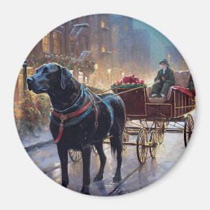 Black Labrador - julsäsong Magnet