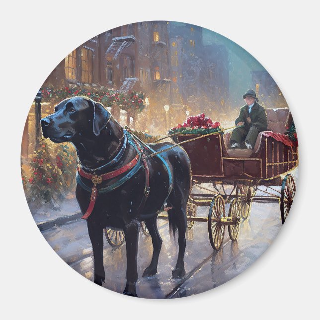 Black Labrador - julsäsong Magnet (Framsidan)