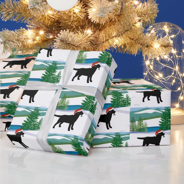 Black Labrador-julvinter Presentpapper (Helgdagar)