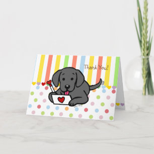 Black Labrador Kärlek Brev Tack Kort