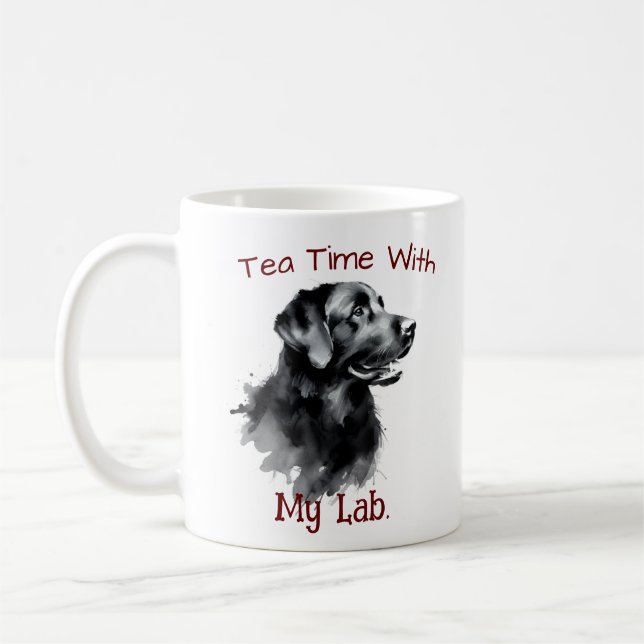 Black Labrador Keepsake Personalize Kaffemugg (Vänster)