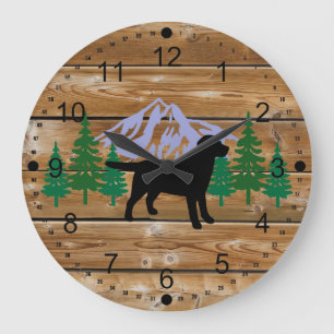 Black Labrador kontur Evergreen Wall Clock Stor Klocka
