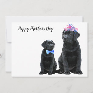 Black Labrador Lycklig Mors dag - Cute Hund Puppy Julkort