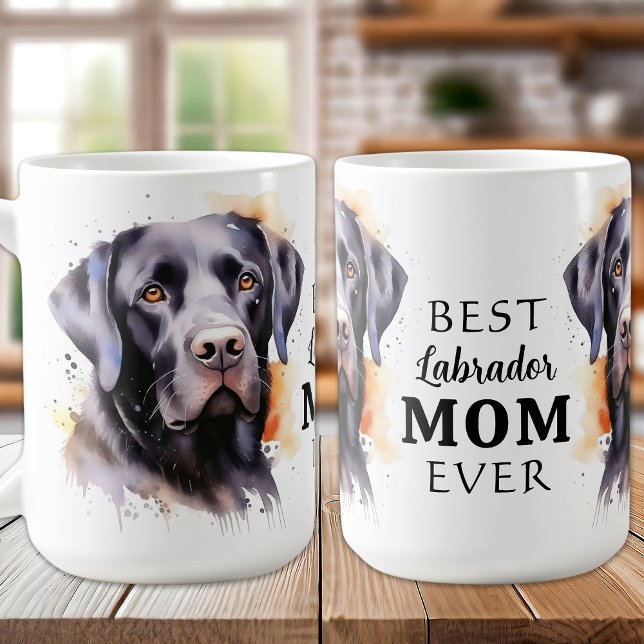 Black LABRADOR MAMMA Hund älskare Svart lab Retrie Kaffemugg (Skapare uppladdad)