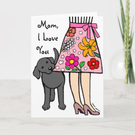 Black Labrador & Mamma Skirt Tecknad Kort