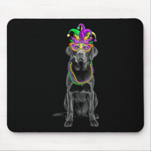 Black Labrador Mardi Gras Costume Pärlor Mask Musmatta