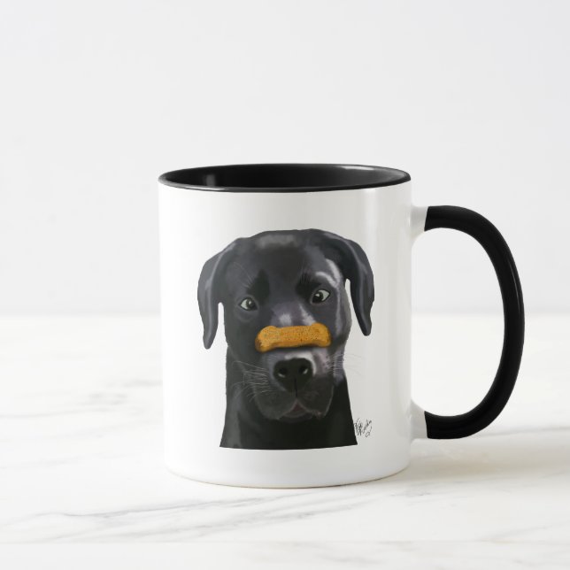 Black Labrador med ben på näsa Mugg (Höger)