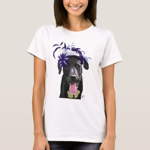 Black Labrador med blå fascinator T Shirt